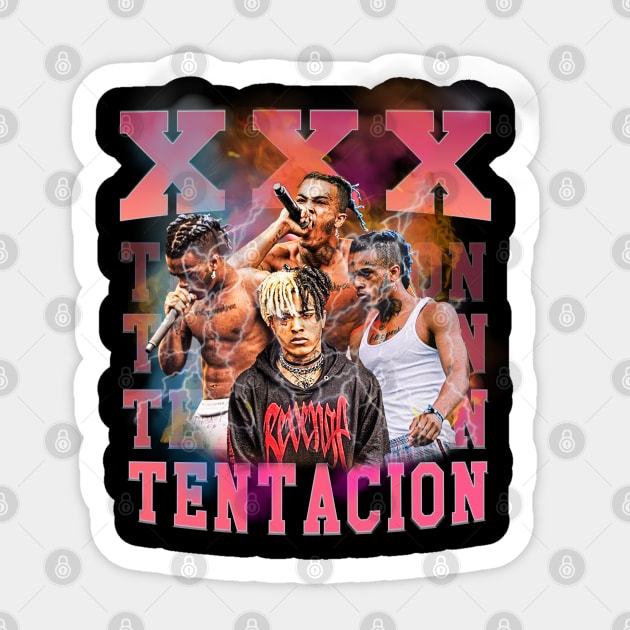 XXX tentation bootleg hip hop t shirt design Sticker by Sltees